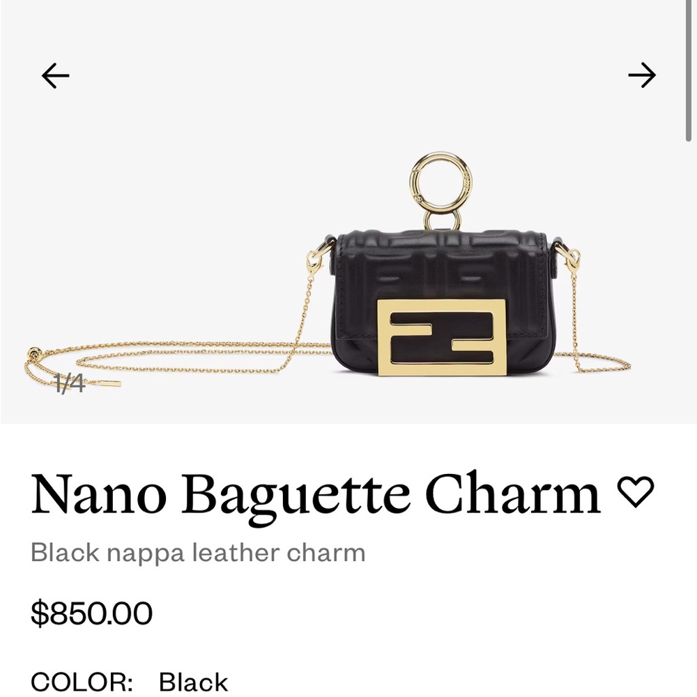 Fendi Nano Baguette Charm Bag